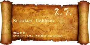 Kriston Taddeus névjegykártya